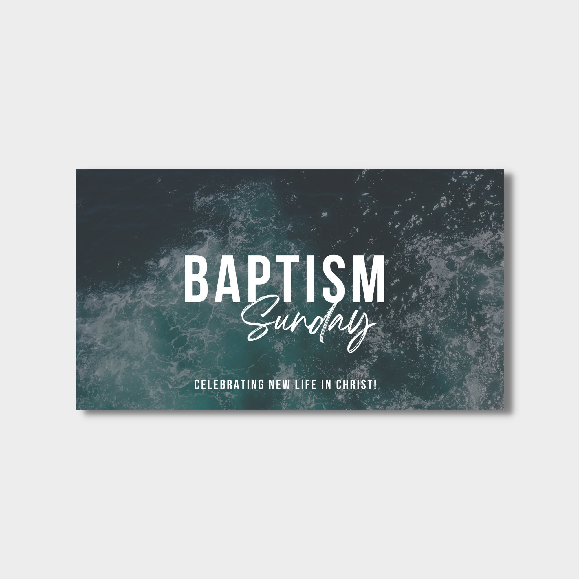 Church Baptism Announcement Slide EDITABLE CANVA FILE Church