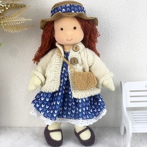 Soft Rag Doll 12 inch, Textile Girl Doll with Gift Box, Personalised Doll, Clothes Doll, Custom Play Doll for Children, Birthday Gift image 1