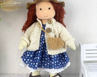 Soft Rag Doll 12 inch, Textile Girl Doll with Gift Box, Personalised Doll, Clothes Doll, Custom Play Doll for Children, Birthday Gift