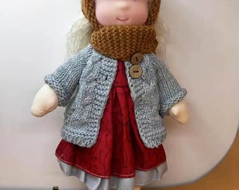 12 Inch Rag Girl Doll, Waldorf Style Clothes Doll, Personalized Doll, Soft Textile Doll, Custom Play Doll in Gift Box, Gift for Daughter
