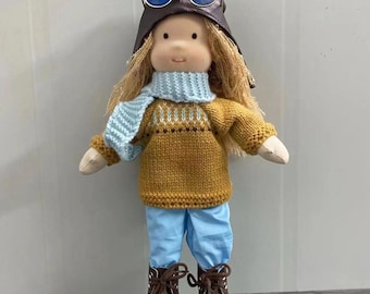 12 inch Rag Doll with Gift Box, Textile Pattern Doll, Personalized Girl Doll, Custom Play Doll with Clothes Accessory