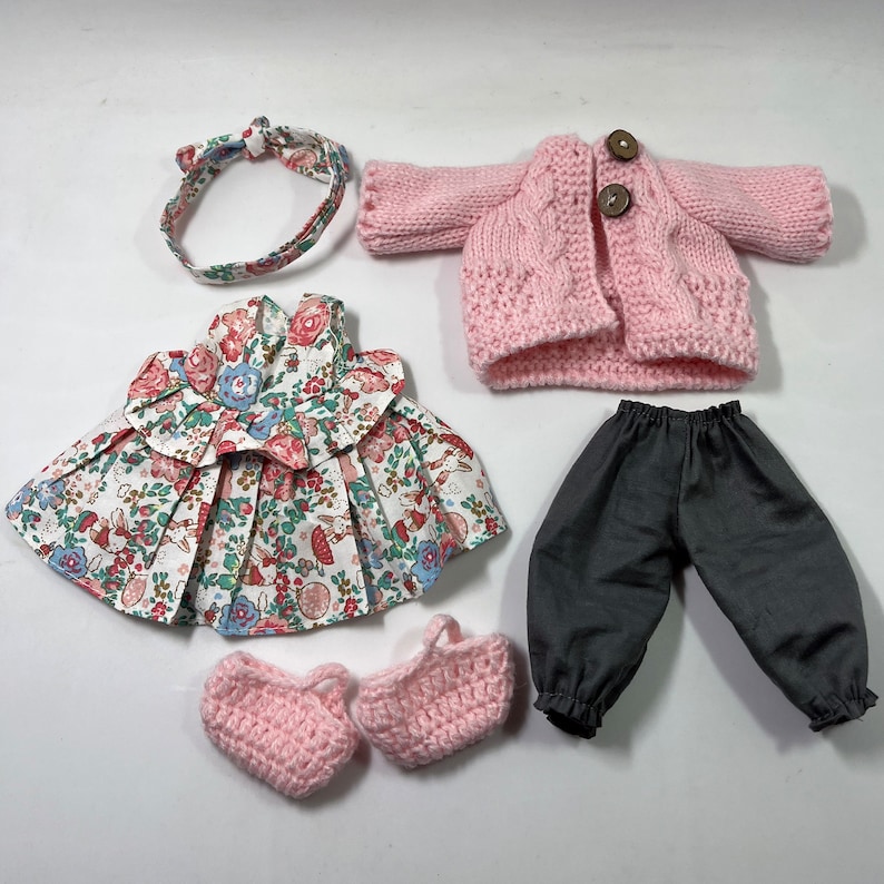 Clothes Outfit Set for 12 inch Waldorf Doll / Rag Doll / Textile Doll Doll Accessories Ready to Wear image 1