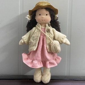 Personalised Rag Doll, My First Soft Baby Doll Toy, Girls Gingham Pink  Embroidered Traditional Doll Gift, Customised 1 Year Old Rag Doll 