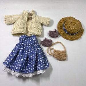 Clothes Outfit Set for 12 inch Waldorf Doll / Rag Doll / Textile Doll Doll Accessories Ready to Wear 03026