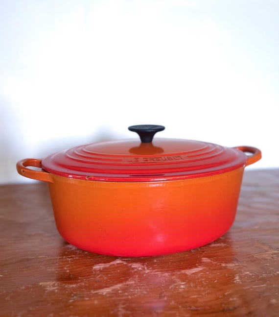 Vintage #29 5qt Le Creuset Made in France Flame Cast Iron Enamel