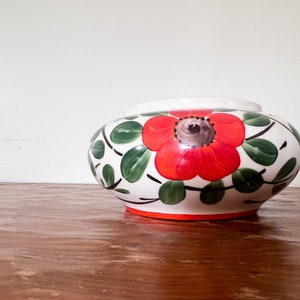 Vintage Czech Red Poppy Bowl Planter