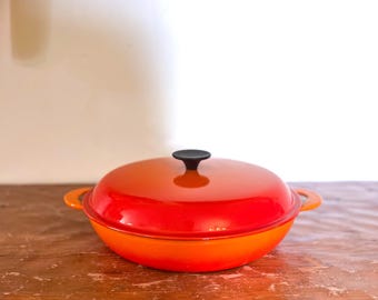 Vintage Le Creuset Flame #30 Enamel Cast Iron Braiser Ducth Oven