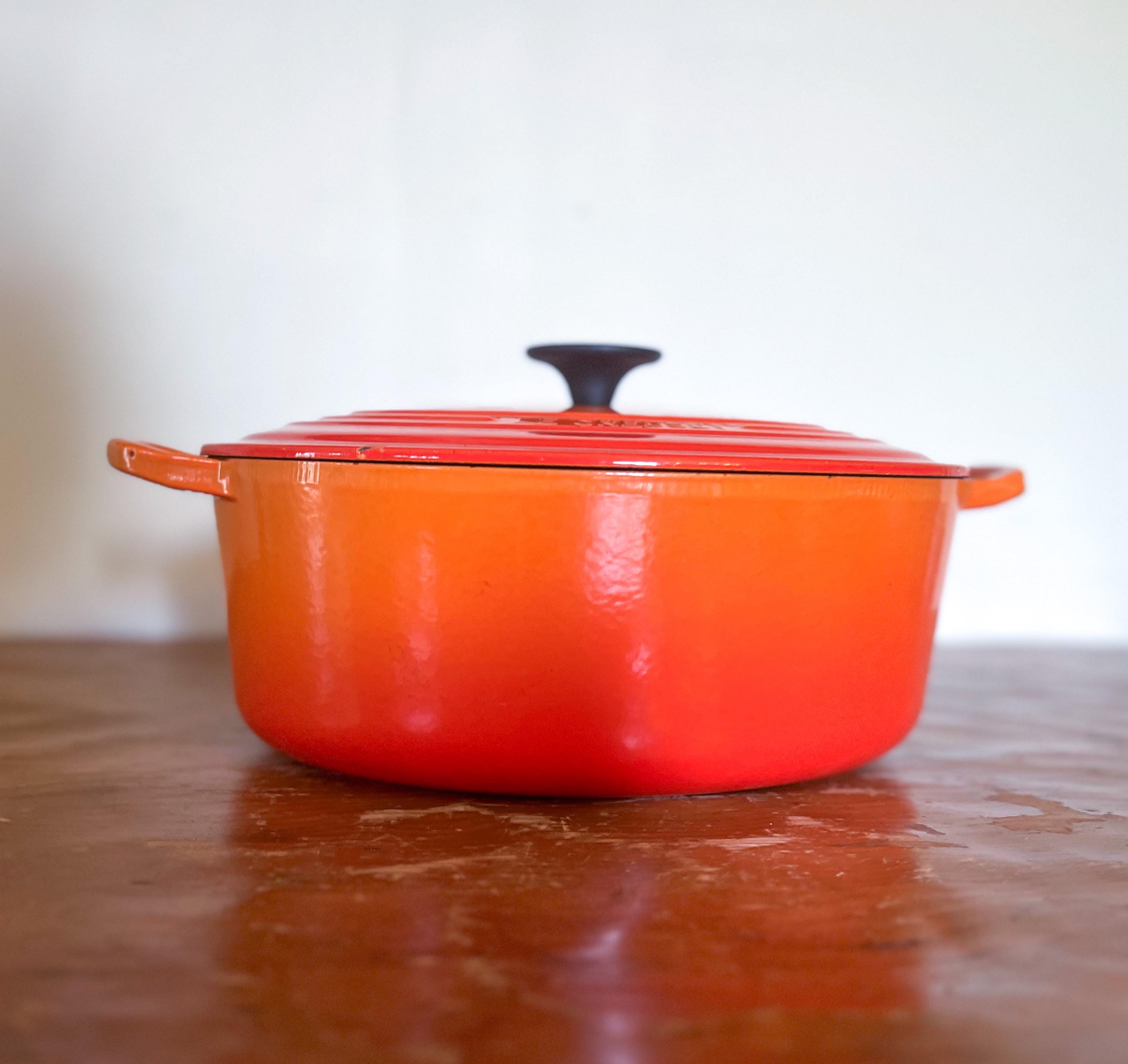 し*ん様 LE CREUSET レクタン29cm Vintage #29 5qt Le Creuset Made in France Flame Cast Iron Enamel