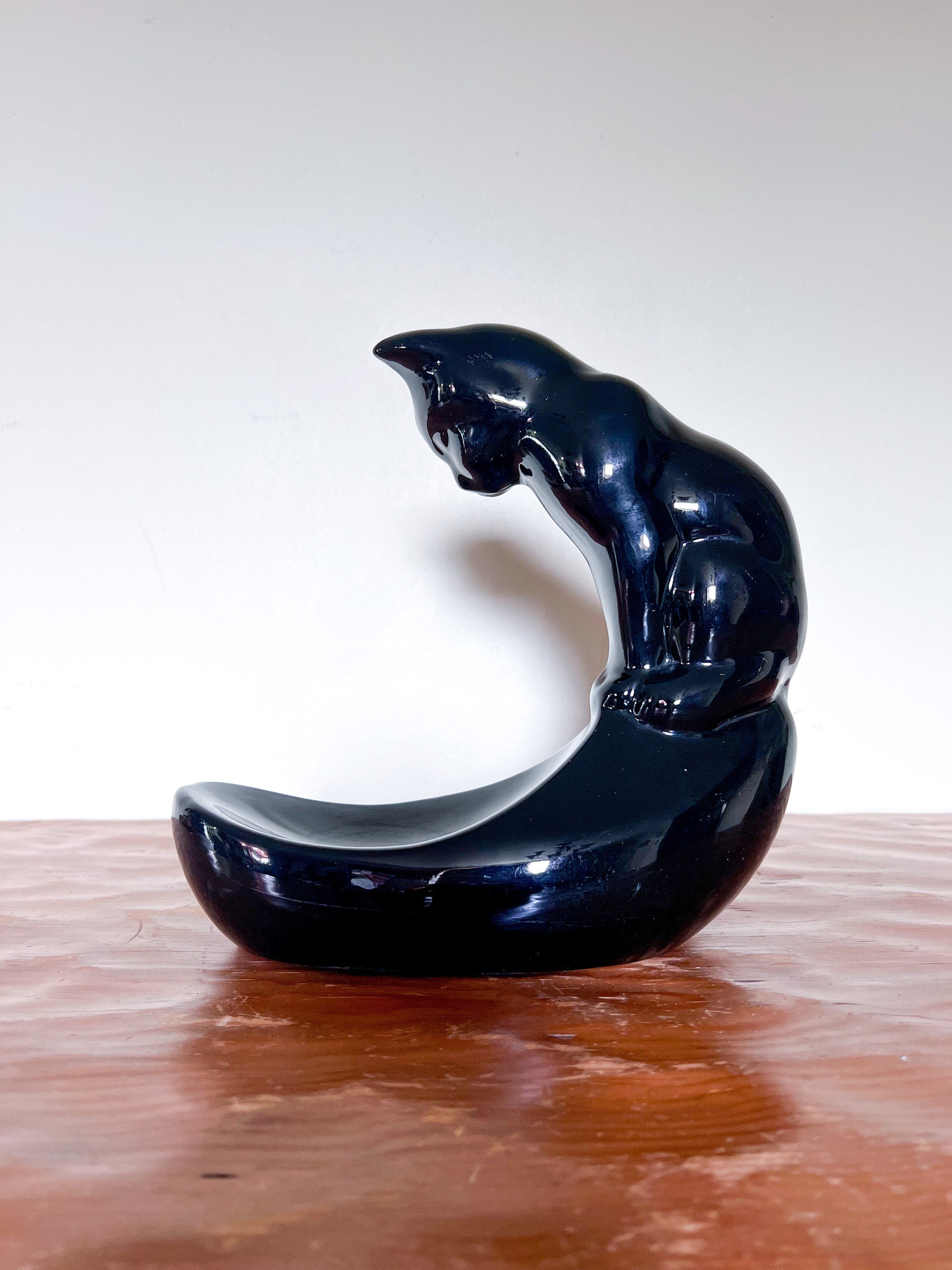 Vintage Black Cat Moon Fish Bowl Holder - Etsy
