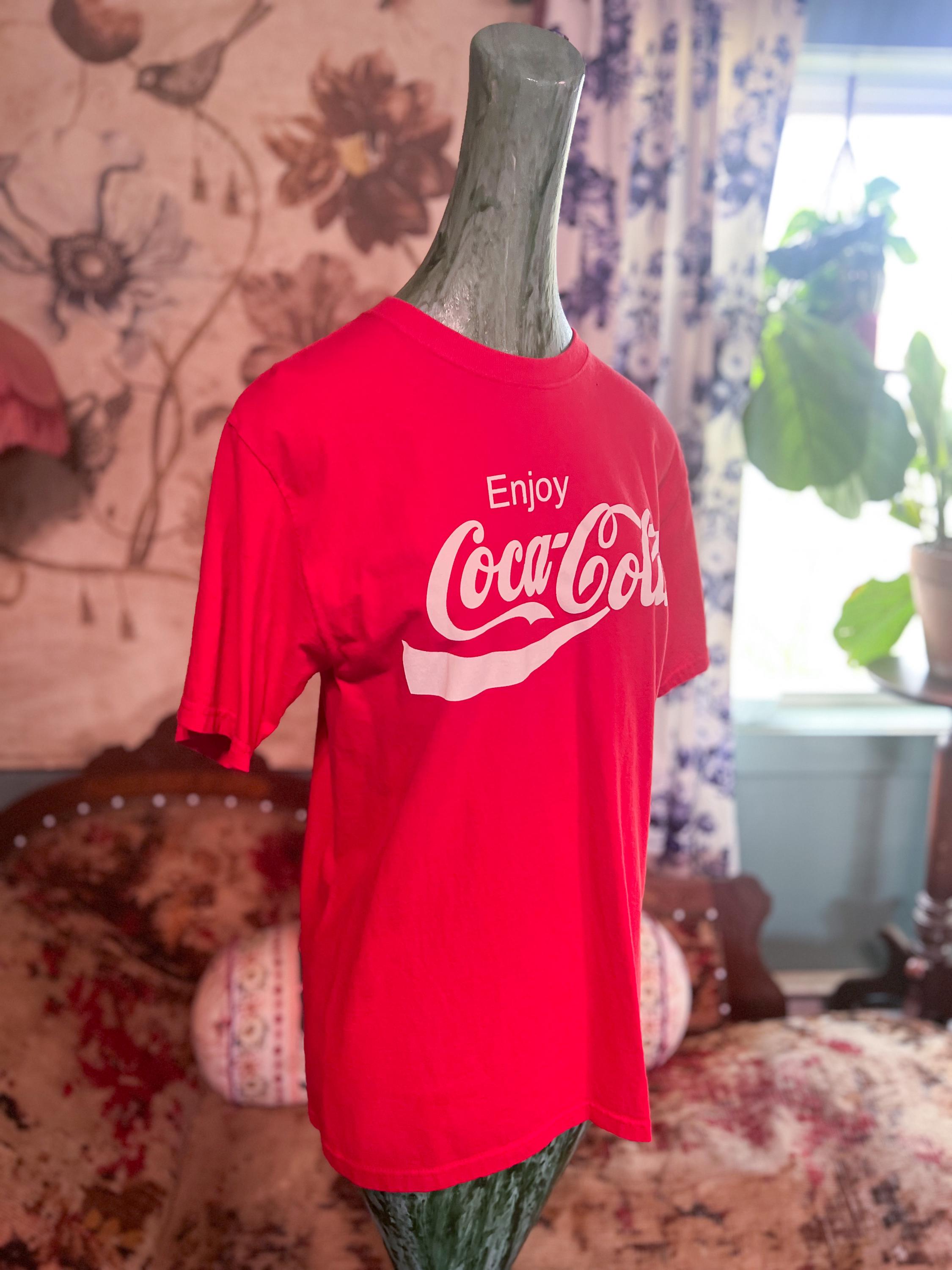 ビンテージ希少ユーロ製90sCoca-Cola Tシャツ 赤 94年 Coca Cola Over Print S/S Tee 赤 XL 90s コカコーラ 半袖