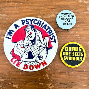Vintage 1960’s Offensive Humor Pinback Pin Buttons