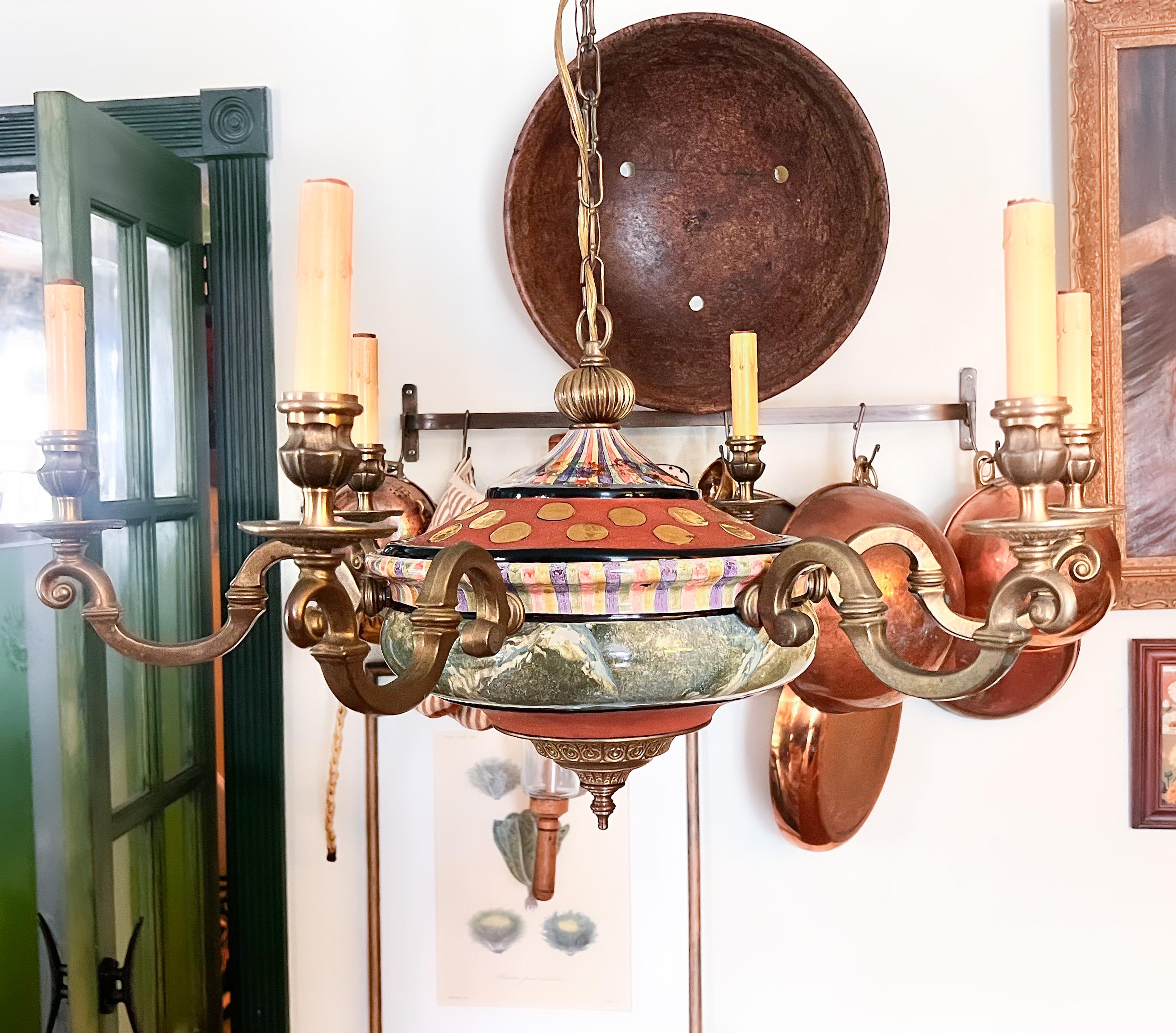 マッケンジーチャイルズ　タッセル Vintage Mackenzie Childs Majolica Grandolier Chandelier I - Etsy