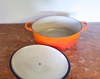 Vintage #29 5qt Le Creuset Made in France Flame Cast Iron Enamel