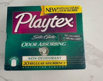 Vtg Vintage 1998 Playtex Silk Glide Odor Absorbing Regular Absorbency Non Deodorant 20 Per Box Sealed Prop