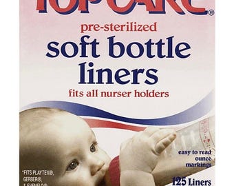 NEW Vintage TopCare Soft Nursing Baby Milk Bottle Liners Fits All Nurser Holder