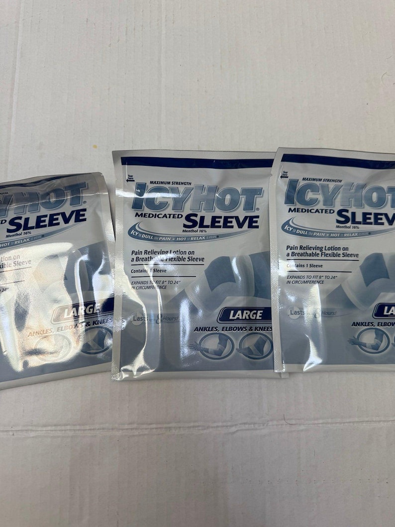 Vintage Icy Hot 2006 Maximum Strength Medicated Knee, Ankle, Elbow Sleeve Large 3 Count image 4