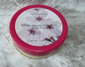 Vintage 2005 Bath & Body Works White Cherry Blossom Body Butter Discontinued 7oz