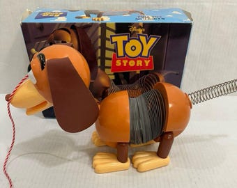 Toy Story Vintage SLINKY DOG Pull Toy James Industries w Box Disney Pixar 1999