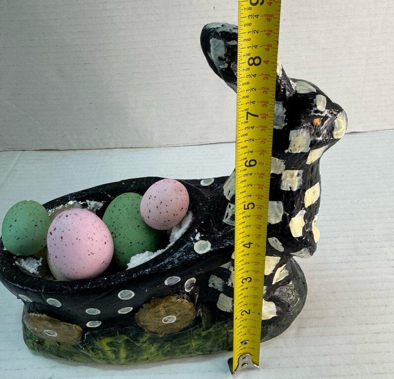 MacKenzie-Childs Style Handmade Hand-painted Courtly Check Easter Rabbit Bunny zdjęcie 4