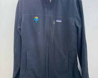 Vintage Patagonia Jacket Mens Large Black Fleece Full Zip Coat Logo Micro-D Company Logo
