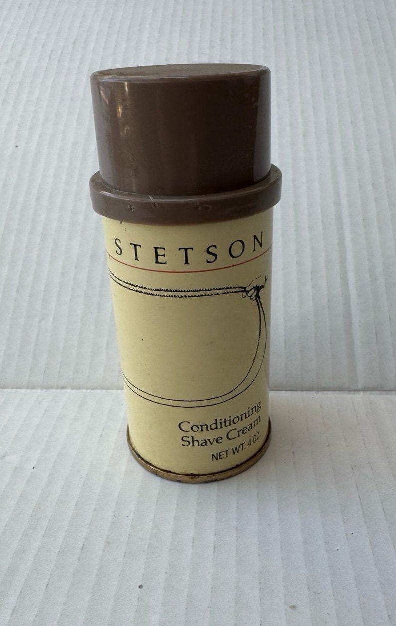 RARE vintage FULL 1980s STETSON high-end Conditioning Shave Cream 4oz image 1