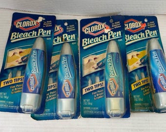 Vintage 2005 Set Lot of 4 Clorox Bleach Pen Gel Whites Dual Tipped 2 oz Sealed Discontinued
