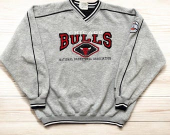Vintage 1990s Chicago Bulls NBA Embroidered Pullover Sweater Sweatshirt Large