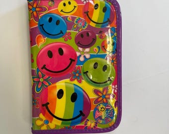 VTG vintage 90s RARE Lisa Frank Smiley Flower Power Butterflies Planner Storage Vinyl Agenda Stickers Journal