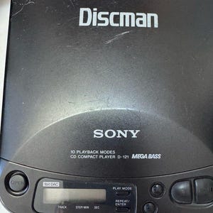 Vintage Sony Discman D-121 CD Player Mega Bass w/ Polo Jeans Case Bag & Headphones image 2