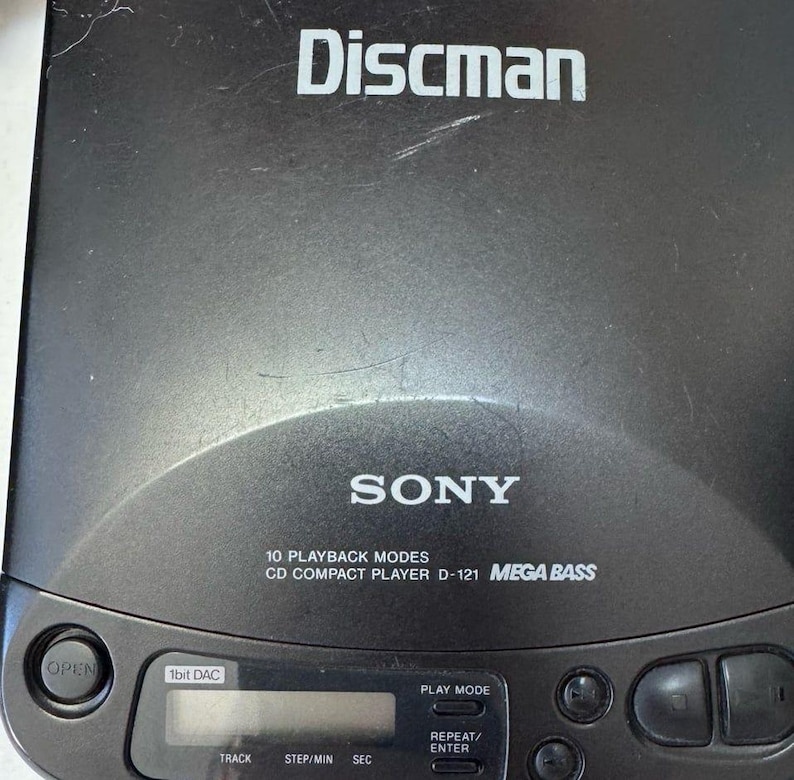 Vintage Sony Discman D-121 CD Player Mega Bass w/ Polo Jeans Case Bag & Headphones image 2