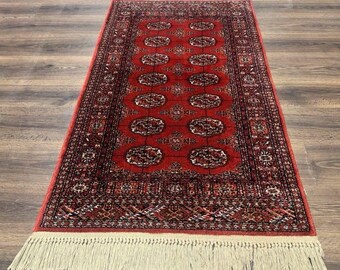 VTG Vintage Persian Karastan Rug 2' 2" X 4' 9" Antique Bokhara #722 Rare Runner Re Blue Navy Wool Pile 700 Series