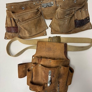 Vintage (2) Sears Craftsman MASTER MECHANIC SUEDE-Leather Cowhide Tool Belt
