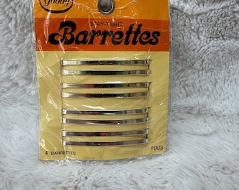 Vintage Goody 4 Barrettes Double Bar Stay Tight New Sealed 1975 Metal #903