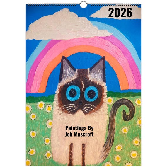 2026 Wall Calendar, A3 Planner, Including 13 Cat Art prints, Gift For Cat Lovers