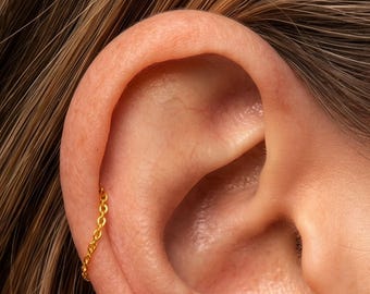 20G Titanium Tiny Chain Stud Earring • Butterfly Back Earring • Tiny Cz Stud Earring • Dainty Stud Earring • Helix Stud • Cartilage Stud