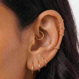 20G/18G/16G Titanium Hinge Hoop • Hinged Segment Nose Ring • Septum Clicker Ring • Cartilage Hoop • Nose Ring • Helix Earring Hoop