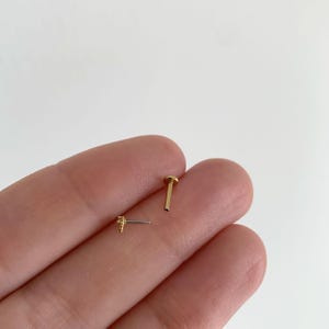 20G/18G/16G Tiny Teardrop Push Pin Labret • Threadless Flat Back Earring • Tragus Stud • Flat Back Stud • Helix Stud • Cartilage• Nose image 15