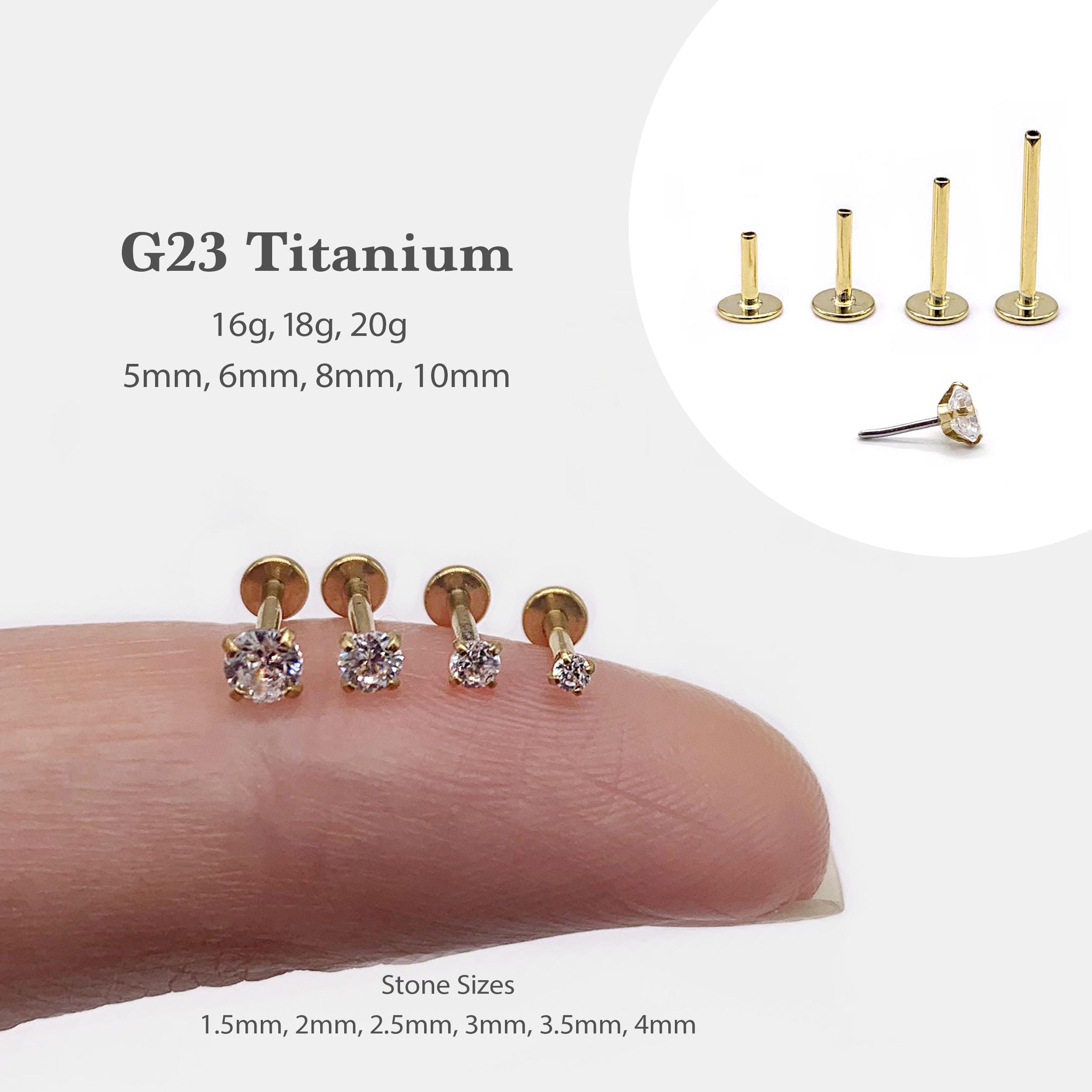 20G/18G/16G 1.5mm~4mm Push Pin Labret •  Threadless Flat Back Earring • Tragus Stud • Helix Stud • Cz Stud •  Cartilage Stud • Nose Stud