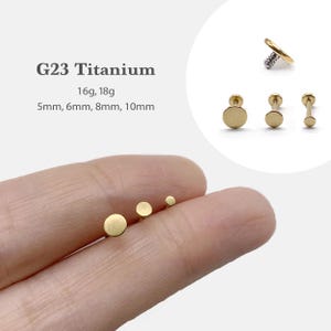 18G/16G 2mm~4mm Internally Threaded Labret •  Flat Back Earring • Tragus Stud • Helix Stud • Cz Stud •  Cartilage Stud • Nose Stud