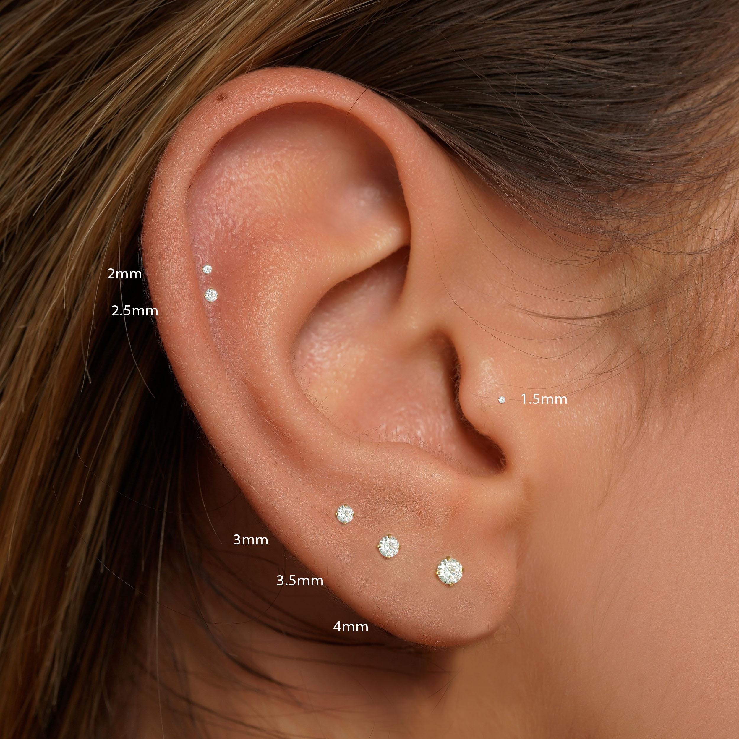 18G/16G 1.5mm~4mm Internally Threaded Labret • Flat Back Earring