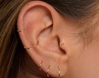 20G/18G/16G Titanium Hinge Hoop • Hinged Segment Nose Ring • Septum Clicker Ring • Cartilage Hoop • Nose Ring • Helix Earring Hoop