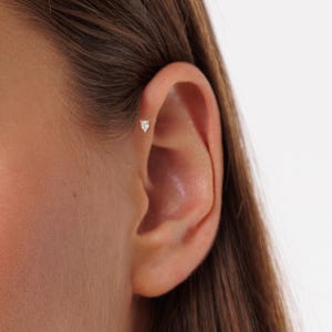 20G / 18G / 16G Birnenform Push Pin Labret • fadenlose flache Rückseite Ohrring • Tragus Bolzen • flache Rückseite Bolzen • Helix Ohrstecker Bild 14