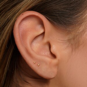 20G/18G/16G Tiny Teardrop Push Pin Labret • Threadless Flat Back Earring • Tragus Stud • Flat Back Stud • Helix Stud • Cartilage• Nose image 14