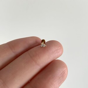 20G / 18G / 16G Birnenform Push Pin Labret • fadenlose flache Rückseite Ohrring • Tragus Bolzen • flache Rückseite Bolzen • Helix Ohrstecker Bild 6