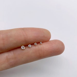 20G/18G/16G 1.5mm3mm Push Pin Labret Threadless Flat Back Earring Tragus Stud Helix Stud Cz Stud Cartilage Stud Nose Stud zdjęcie 3