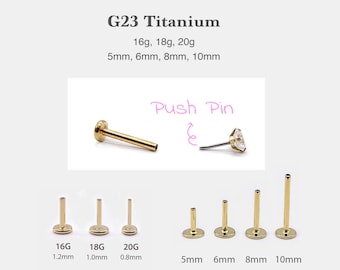 G23 Titanium Threadless Push pin Labret Bar