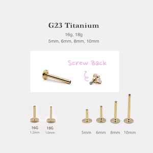 G23 Titanium internally Threaded Labret Bar