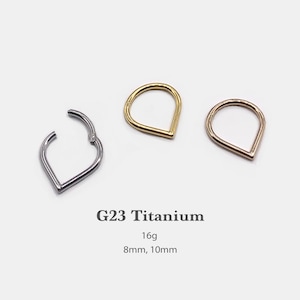 16G Titanium Teardrop Septum Ring •  Hinged Segment Nose Ring •  Septum Clicker Ring • Cartilage Hoop • Helix Earring Hoop