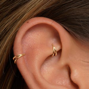 18G/16G Titanium Double Hinge Hoop •  Hinged Segment Nose Ring •  Septum Clicker Ring • Cartilage Hoop • Helix Earring Hoop