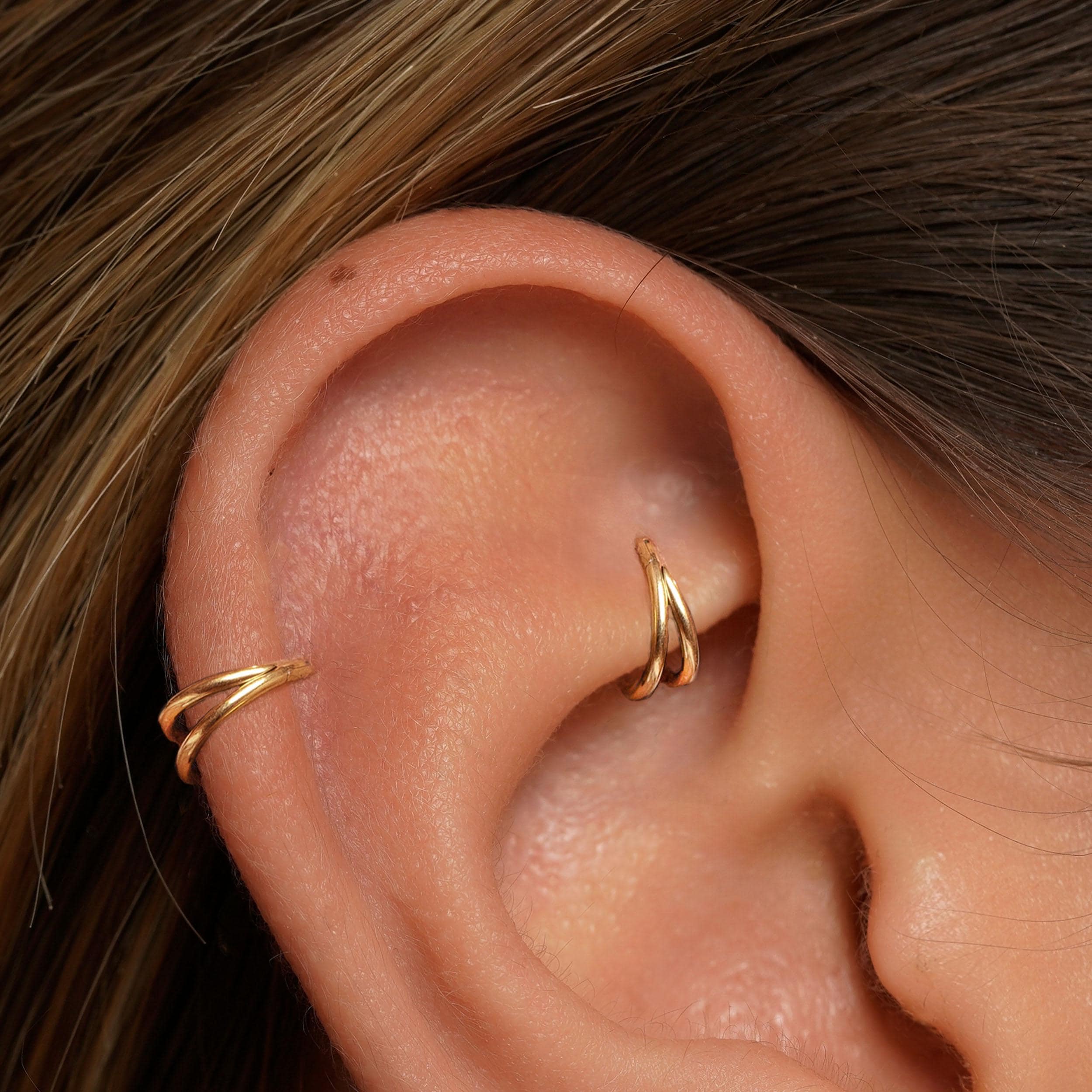 18G/16G Titanium Double Hinge Hoop • Hinged Segment Nose Ring